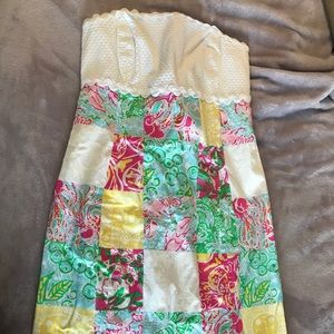 Lilly Pulitzer patterned strapless dress